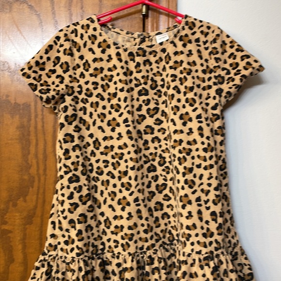 CARTERS UEC Girls Size 8 Corduroy Drop Waist Cheetah Animal Print Dress Brown - Picture 6 of 12